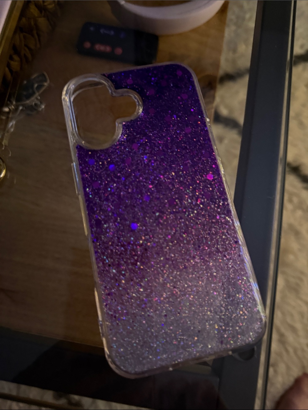 Purple Glitter Ombre iPhone 17 Case